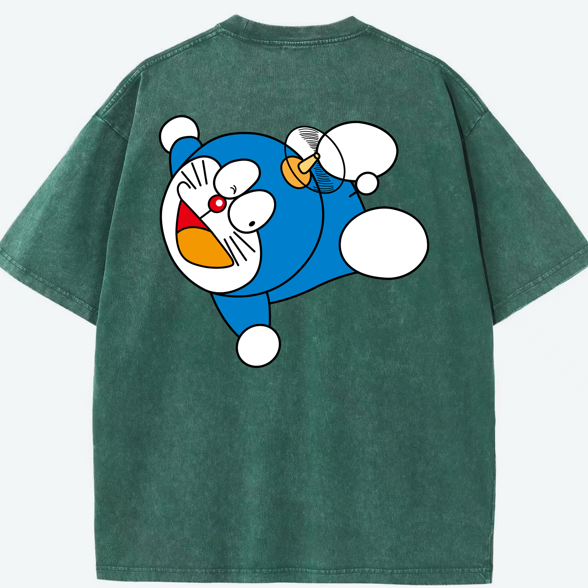 （画像用） ドラえもん Doraemon 綿100% ヴィンテージ風 半袖Tシャツ（背面プリント）